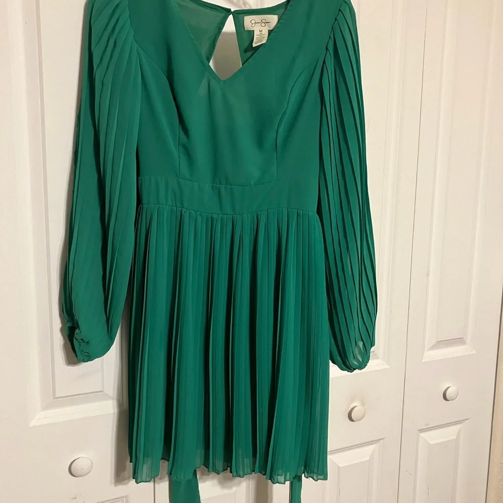 Jessica Simpson Green Long Sleeve Dress - Picture 3 of 5